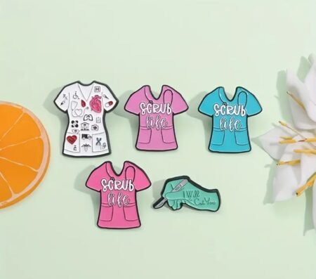 Celebrate the grind with flair. This vibrant Scrub Life Enamel Pin Collection is made for nurses, doctors, med students, and every healthcare hero who lives in scrubs and thrives under pressure. Add a playful twist to your badge reels, bags, scrubs, or coats with these durable, high-quality pins that speak your language.