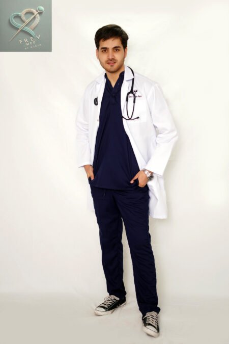 Crafted from premium wrinkle-resistant fabric, this coat keeps you looking sharp from ward rounds to long shifts, with zero ironing fuss. Key Features: 🤍 Tailored Masculine Fit: Clean, structured cuts designed to offer a strong, confident silhouette 🔳 Unisex Appeal: Suitable for professionals who prefer a straighter, more classic cut 🔹 4 Front Pockets: Spacious and practical for carrying tools, notepads, or personal items ✨ Wrinkle-Free Finish: Stays crisp and professional throughout the day Fabric & Functionality: 🧵 Durable Yet Lightweight: Designed for long wear without compromising comfort 🧺 Low Maintenance: Wash & wear ready—no ironing, no hassle 🧑‍⚕️ Professional Polish: Ideal for clinical settings, patient rounds, or academic use --- Perfect for: Male doctors, pharmacists, students, and healthcare professionals—or anyone looking for a structured, gender-neutral lab coat with dependable style and function. Available in multiple sizes | Custom Embroidery Available
